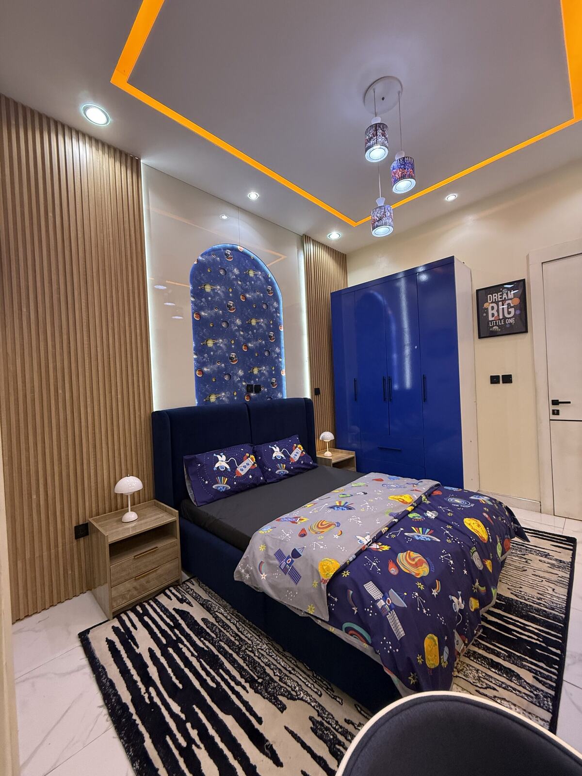 Space-themed kids bedroom